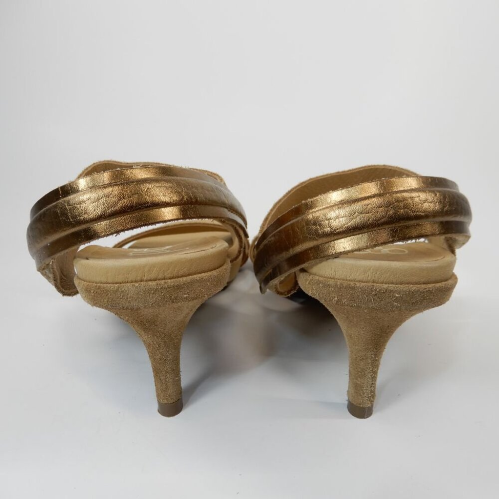 PEDRO GARCIA Celena Suede Slingback Sandals Size 37 7 Beige Heels NEW - Picture 7 of 12